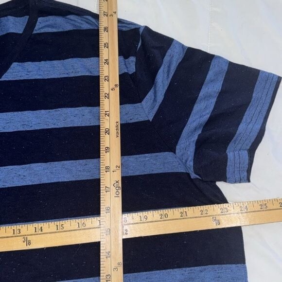 Mossimo Supply Co. Mens V-Neck Striped T-Shirt XXL Black & Blue - Picture 7 of 7